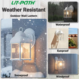 Outdoor Wall Lantern, Wall Sconce as Porch Lighting Fixture, E26 Base, Aluminum Housing Plus Glass