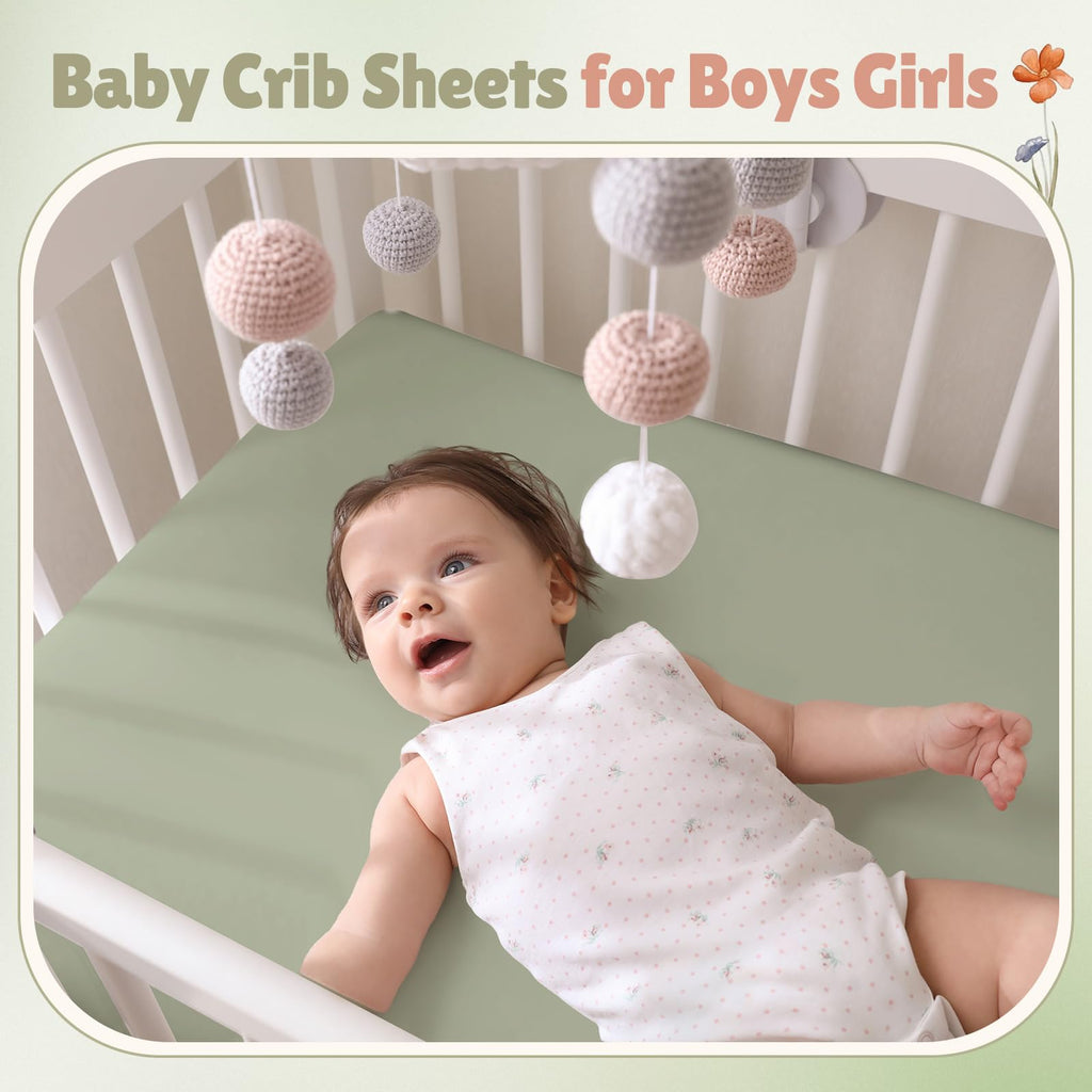 4 Pack Boho Floral Crib Fitted Sheet for Boy Girl, Multicolor
