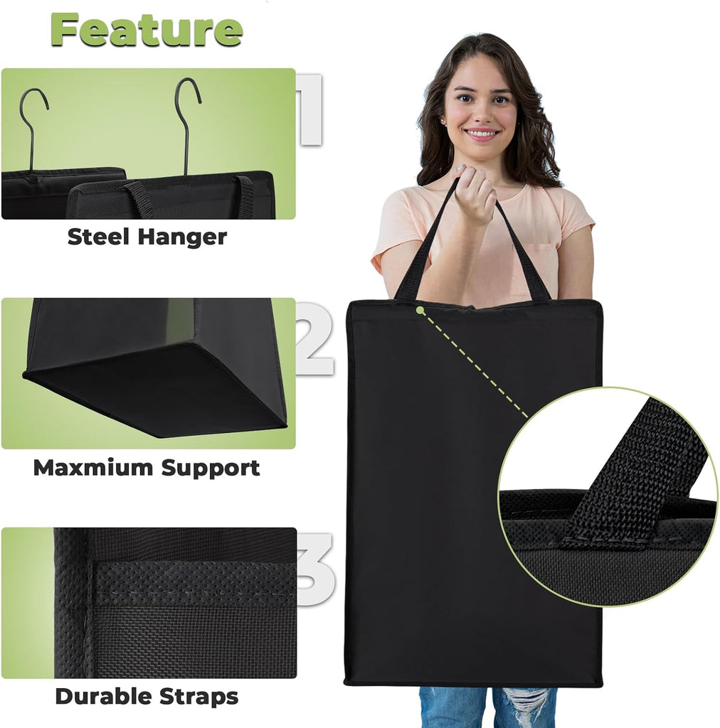 Hanging Laundry Hamper, Hanging Laundry Basket, Slim Laundry Hamper Bag with Handles, Portable Hanging Closet Hamper
