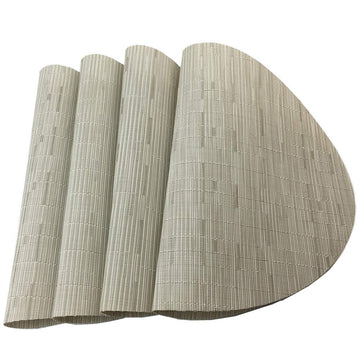 Oval Placemats Set of 4 for Dining Table Washable, Cream