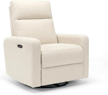 The Glider Plus - Premium Nursery Power Recliner | Swivel Chair with Adjustable Head Support | Adjustable Lumbar