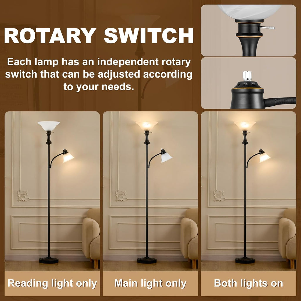 71'' Floor Lamps, Tall Floor Lamp with Adjustable Angle Arc Reading lamp