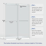 56-60” W x 76” H Bathroom Dual Sliding Frameless Shower Door