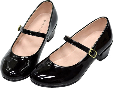 Girls Dress Shoes-Mary Jane Shoes for Girls, Princess Wedding Party Flower Girl School Shoes Low Heel Flats