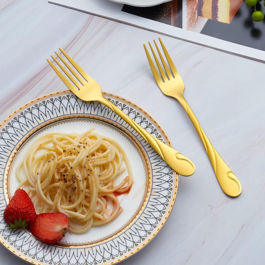 Gold Silverware Set, 30-Piece Stainless Steel Flatware Set
