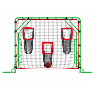 Outdoor Monkey Bars for Kids with 7x7 FT Football Training Net