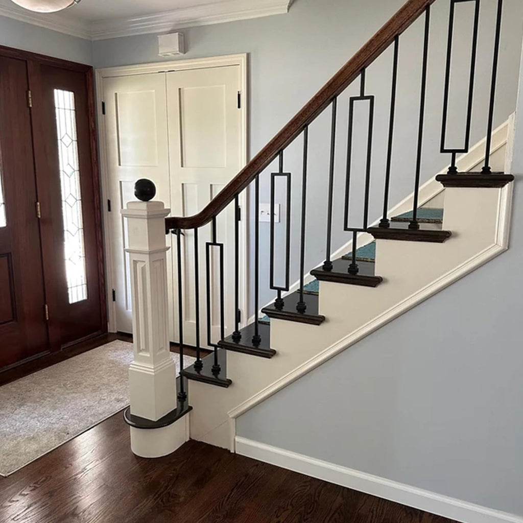1/2 Inch Wrought Iron Rectangular Balusters - Hollow Iron Square Plain Bar Stair Balusters - Metal Spindles for