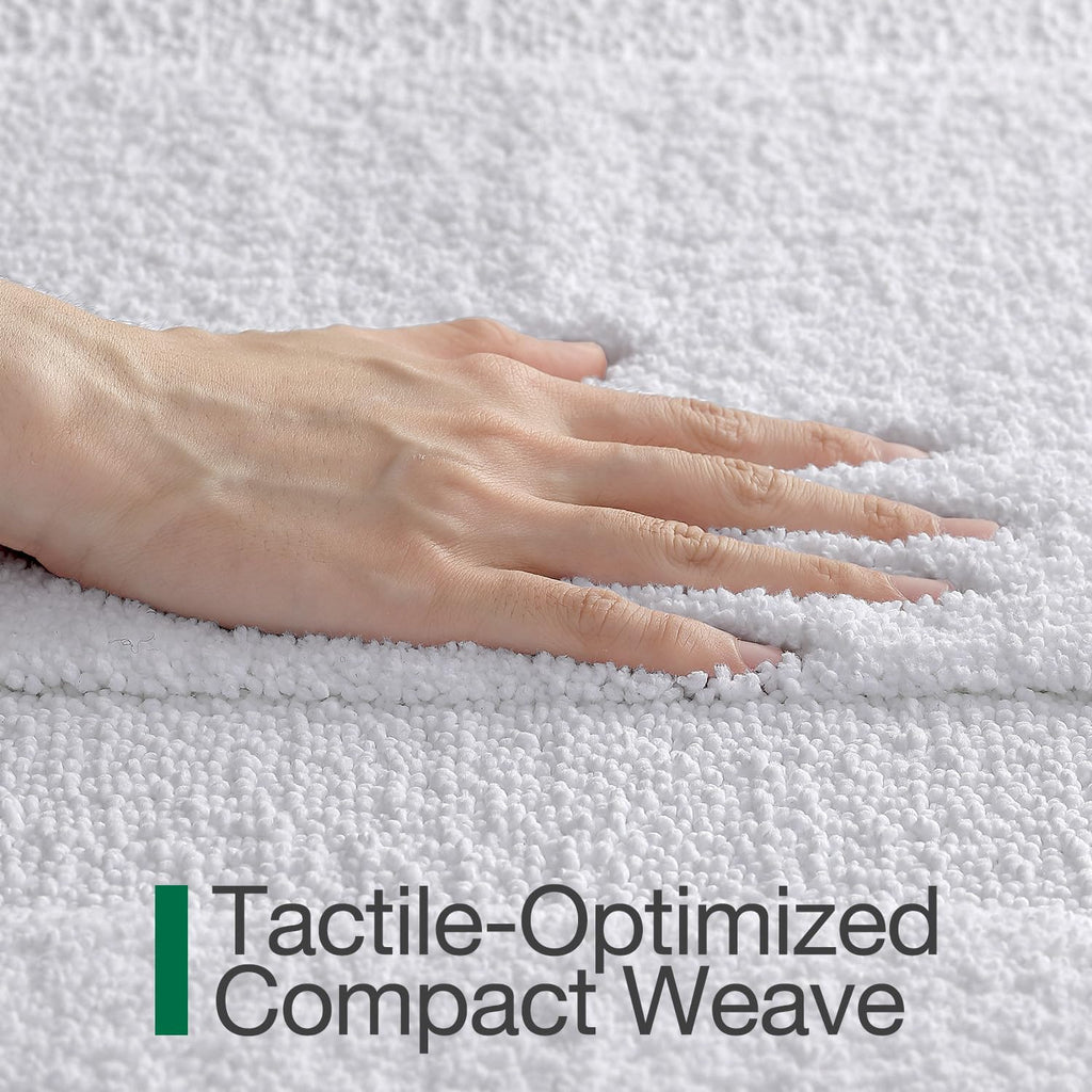 Ultra Soft Bathroom Rugs Absorbent, Non Slip Bath Mat 24x36, White | Machine Washable with Rubber Backing, Quick Dry