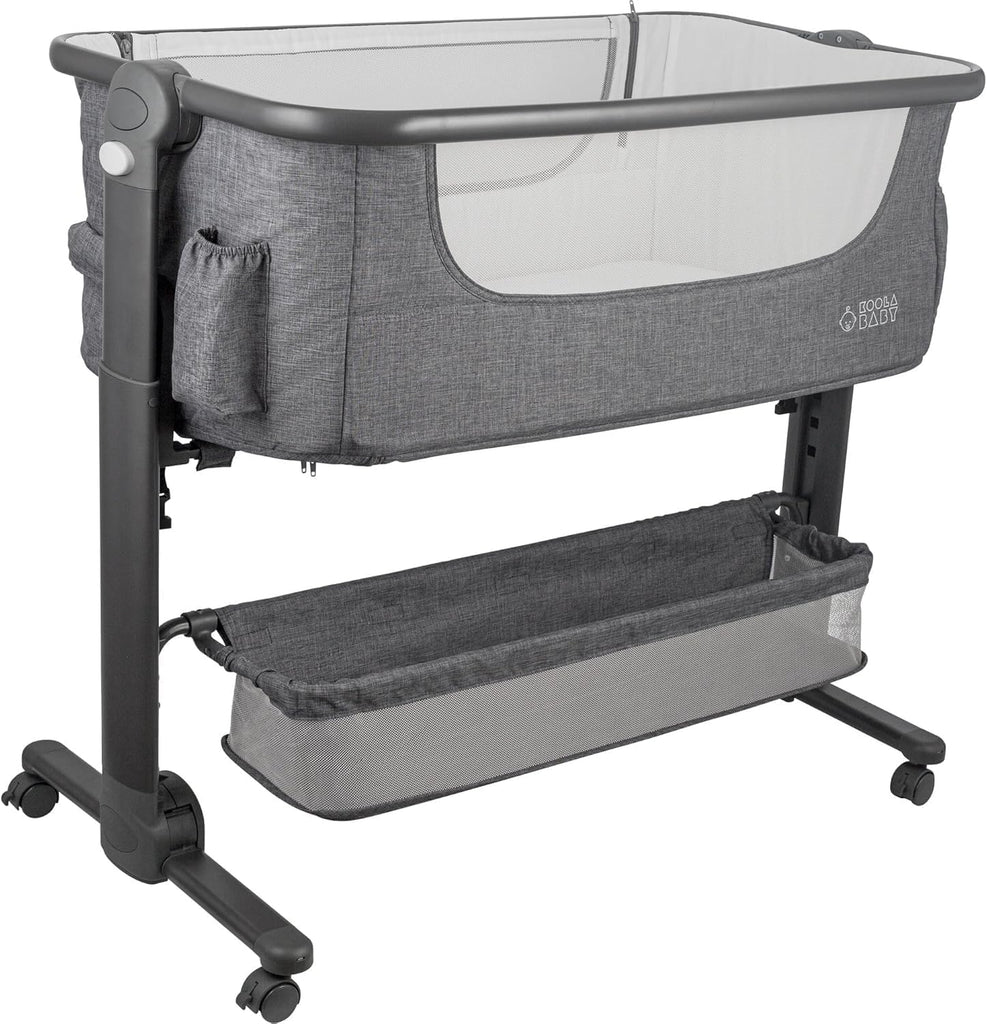 Bassinet, Bedside Sleeper for Baby, Easy Folding Portable Crib with Storage Basket for Newborn, Bedside Bassinet