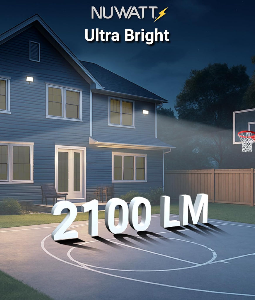 15W LED Flood Light, 3CCT 3000K/4000K/5000K Selectable, IP65 Waterproof Lighting, 1/2" Adjustable Knuckle Mount, 2100