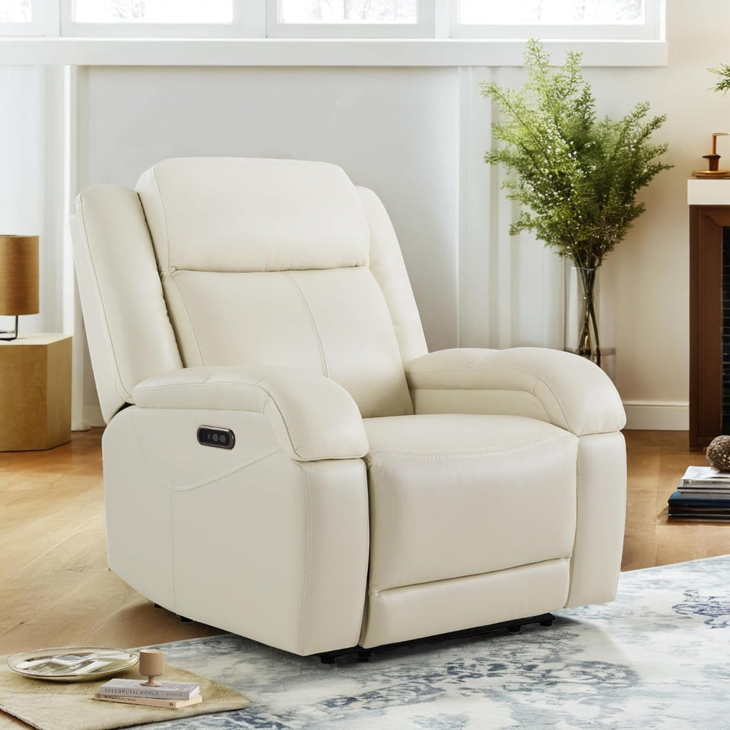 Genuine Leather Power Recliner Chairs for Adults