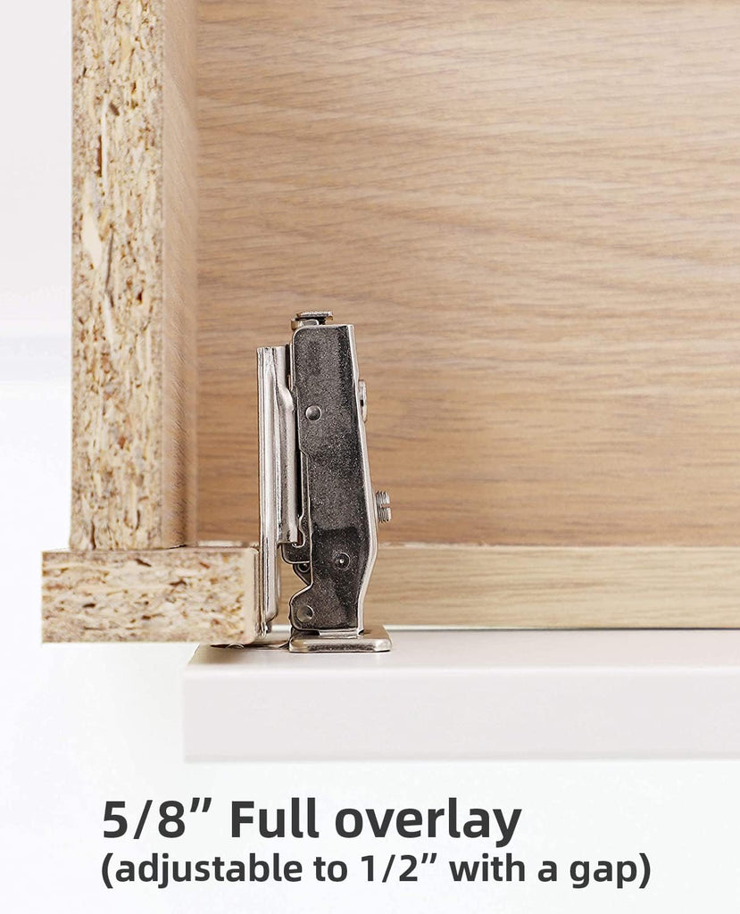 (50 PCS) Full Overlay Soft Close Cabinet Hinges Cabinets - 105° Face Frame Concealed Cabinet Door Hinge -3 Way