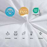 Luxurious All-Season Goose Down Feather Fiber Comforter Super King Duvet Insert (120x120)