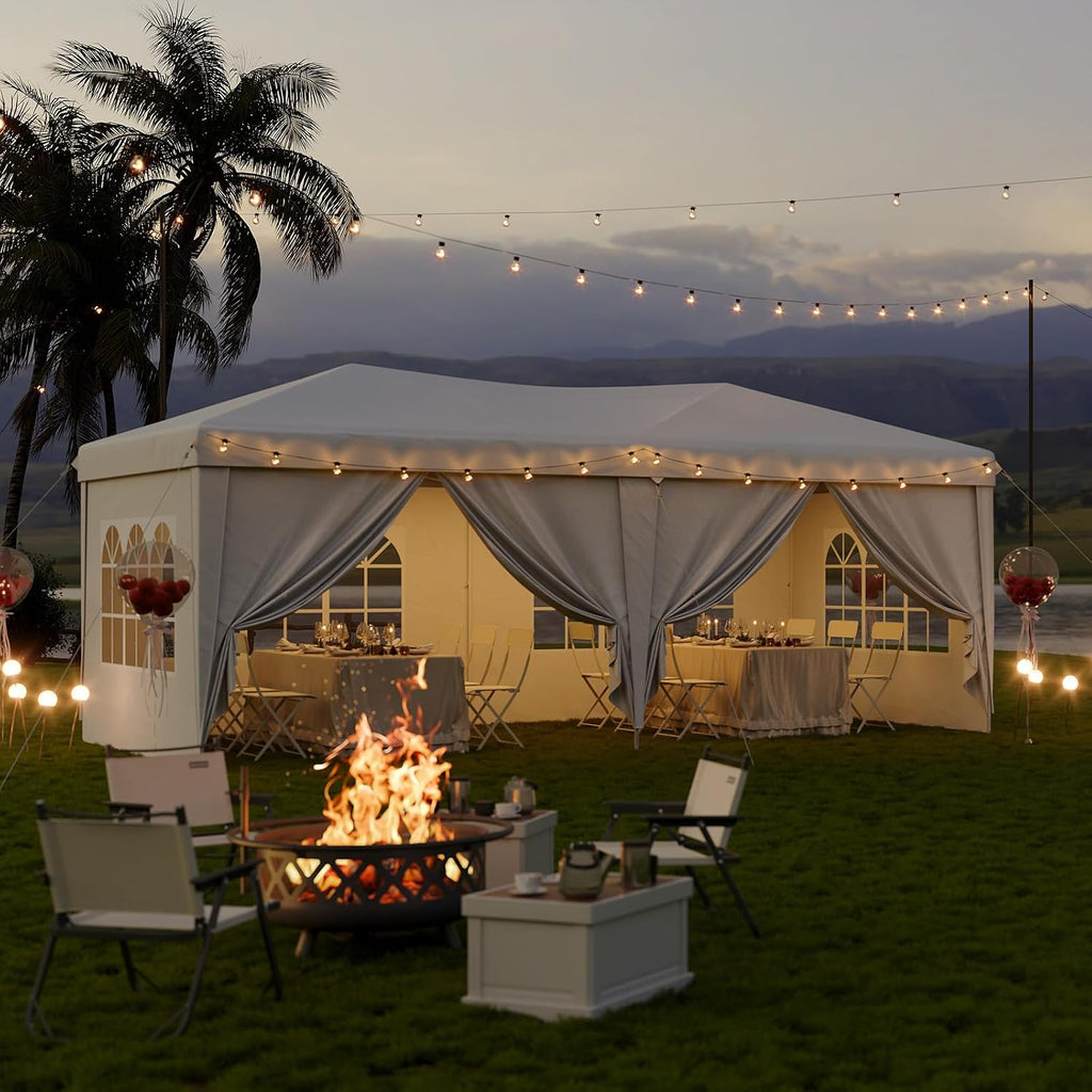 10x20 Pop Up Canopy Tent with 6 Removable Sidewalls