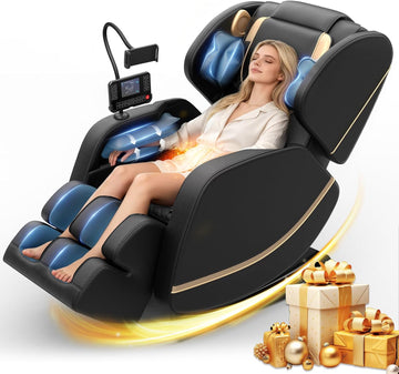 SL Track Massage Chair Full Body, Recliner and Relax Back & Waist | 12 Fixed Rollers, 8 Airbag, 15 Programs, Hip