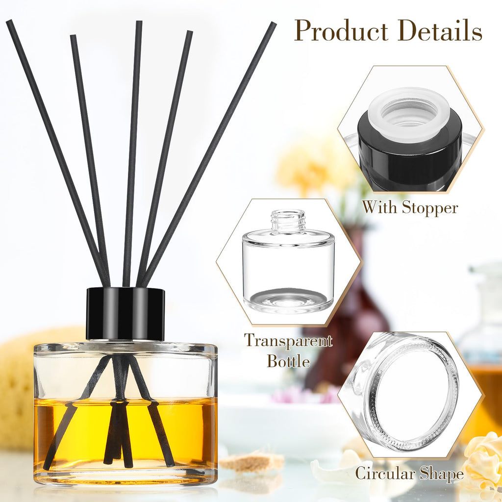 20 Set Reed Diffuser Bottles, 100ml Glass Jars with Stick, Clear