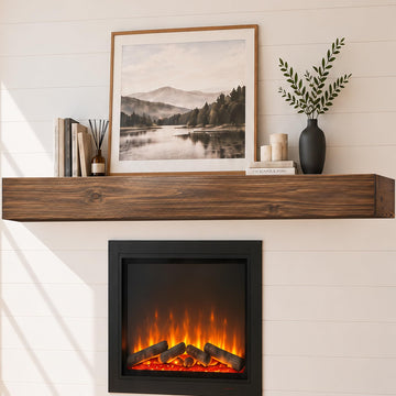 72'' Fireplace Mantel 72 inch Floating Shelf Wood Mantle for Fireplace