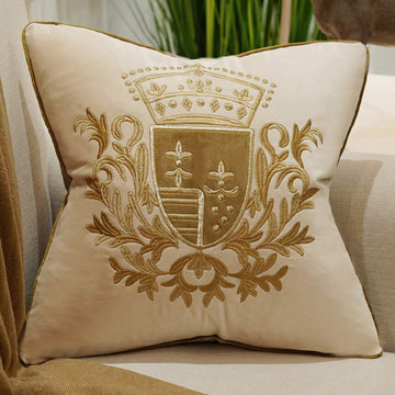 Throw Pillow Cover 18 x 18 Inch, Dark Beige, Velvet, Hidden Zipper