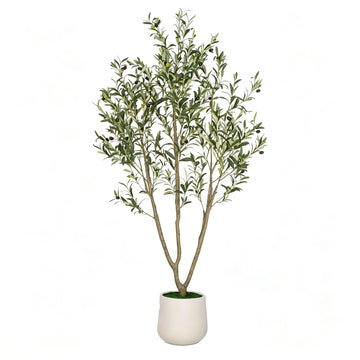 6ft Artificial Olive Tree, Faux Potted Plant for Indoor Decor
