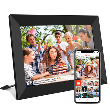 32GB FRAMEO 10.1 Inch Smart WiFi Digital Photo Frame 1280x800 IPS LCD Touch Screen, Auto-Rotate Portrait and