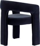 Black Modern Barrel Dining Chairs Set of 2, Velvet Upholstered Accent Side Chair with Arms Comfy Makeup Vanity Chairs