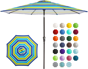 9FT Outdoor Patio Umbrella Outdoor Table Umbrella with Push Button Tilt and Crank - 9 ft