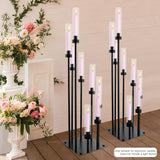 8-Arms Black Floor Candle Holder, Set of 2 Modern Candelabra with Acrylic Shades for Table Centerpiece, Home Decor