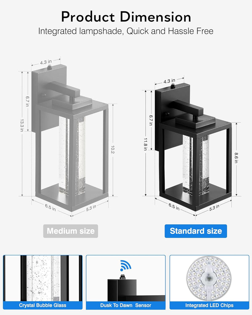 Black Exterior Lighting Fixtures Wall Mount for House