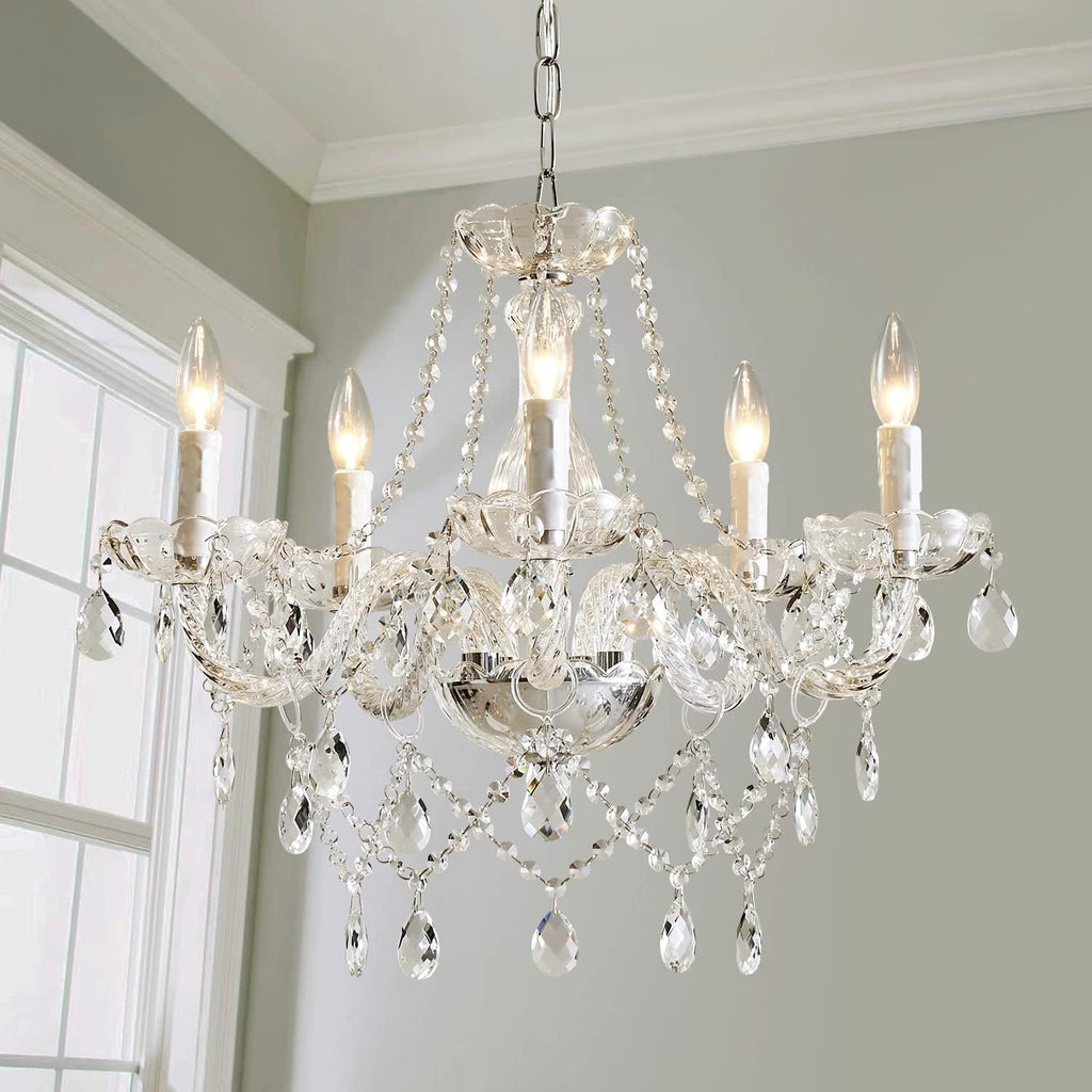 5 Light Modern Contemporary Elegant K9 Crystal Glass Chandelier Pendant Ceiling Lighting Fixture A100-B00YSMM5PO