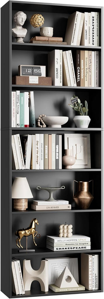 82" Tall Bookshelf, 7-Tier Open Shelves Bookcase, Freestanding Display Storage Shelves