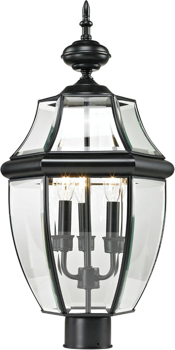 Ashford 3 Light Exterior Post Lantern, Black