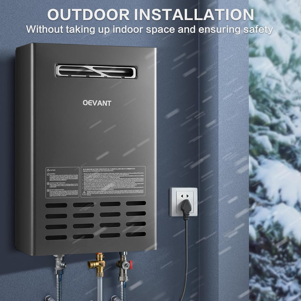 Outdoor Tankless Water Heater, 130, 000 BTU/5.3 GPM Propane Instant Hot Water Heater with CSA Certified＆Smart