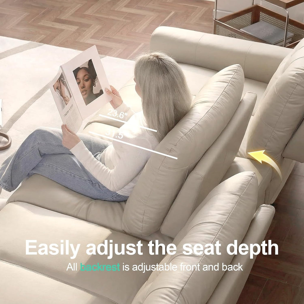 Oversized Sectional Leather Couch Deep Seat Sofa