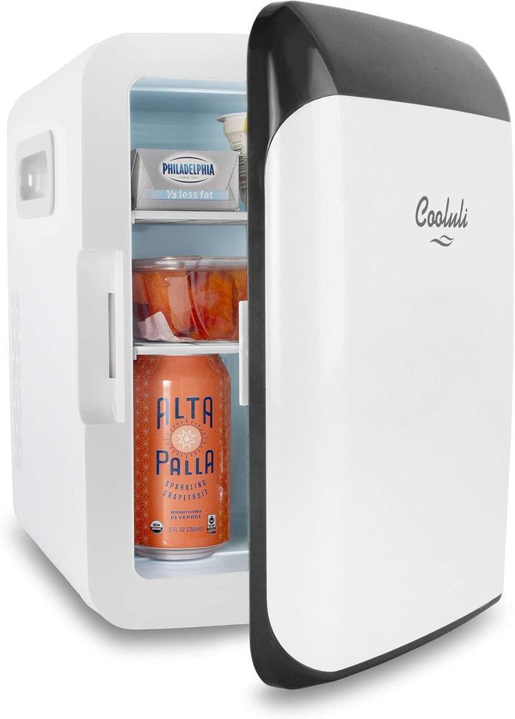 10L Mini Fridge for Bedroom - Car, Office Desk & College Dorm Room - 12V Portable Cooler & Warmer for Food, Drinks
