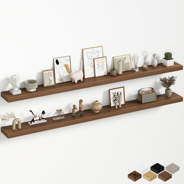 72 Inch Fireplace Mantel Shelf, Deep Floating Shelves for Display & Wall Storage, Rustic Wood Wall Shelf, Extra Long
