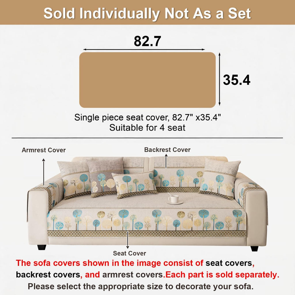 Chenille Boho Couch Cover for Sectional Sofa(1PC, 35.4"x82.7")
