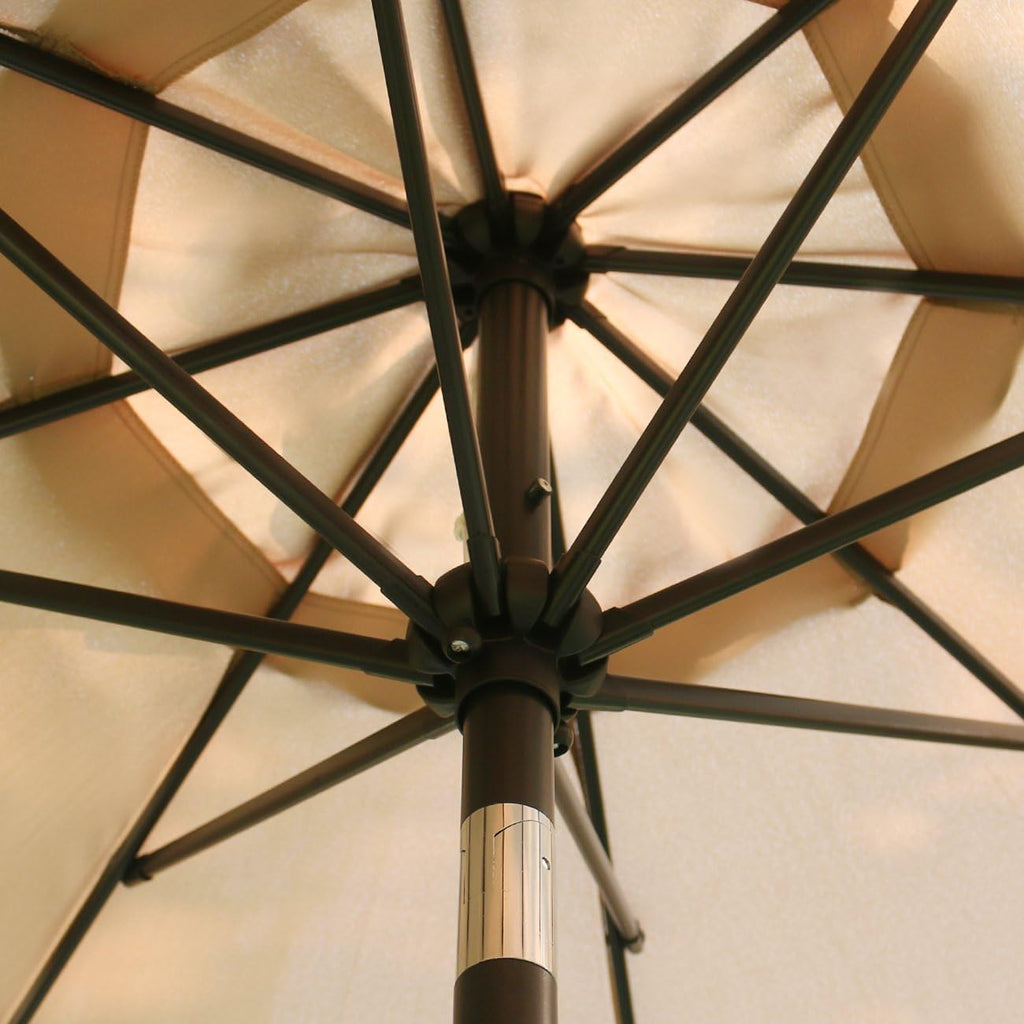9' Patio Umbrella Outdoor Table Umbrella with 8 Sturdy Ribs (Tan)