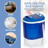 Portable Washing Machine, Single Tub Small Laundry Washer 5.7 lbs Washing Capacity for Apartments, Dorms,Traveling, RV