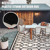 Outdoor Rug Waterproof 8x10 ft Outdoor Carpet Patio Rug Mat Reversible RV Camping Rug Plastic Straw 