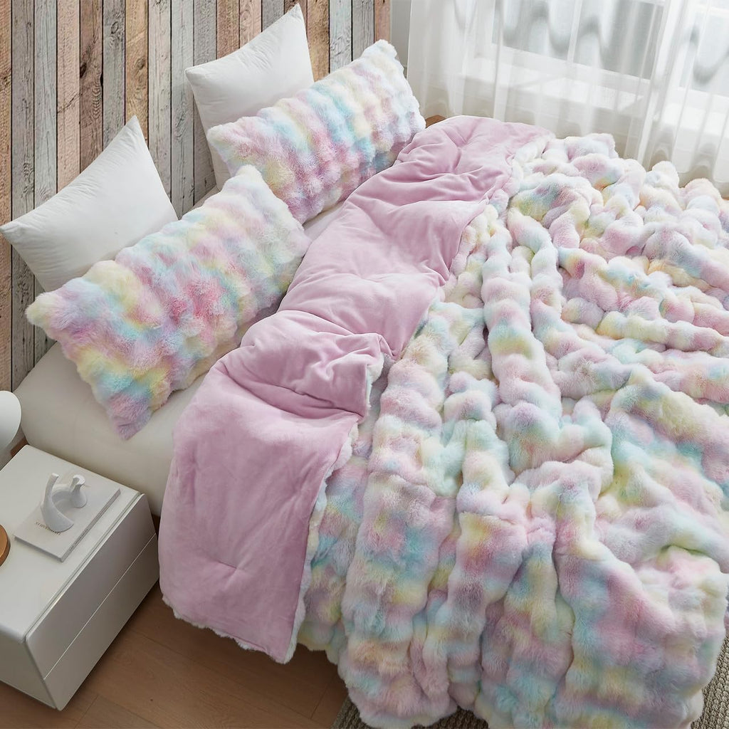 Sherbert Scoops Coma Inducer Alaskan King Comforter Set, Rainbow Sprinkles | Experience Coma Worthy Sleep with Cozy