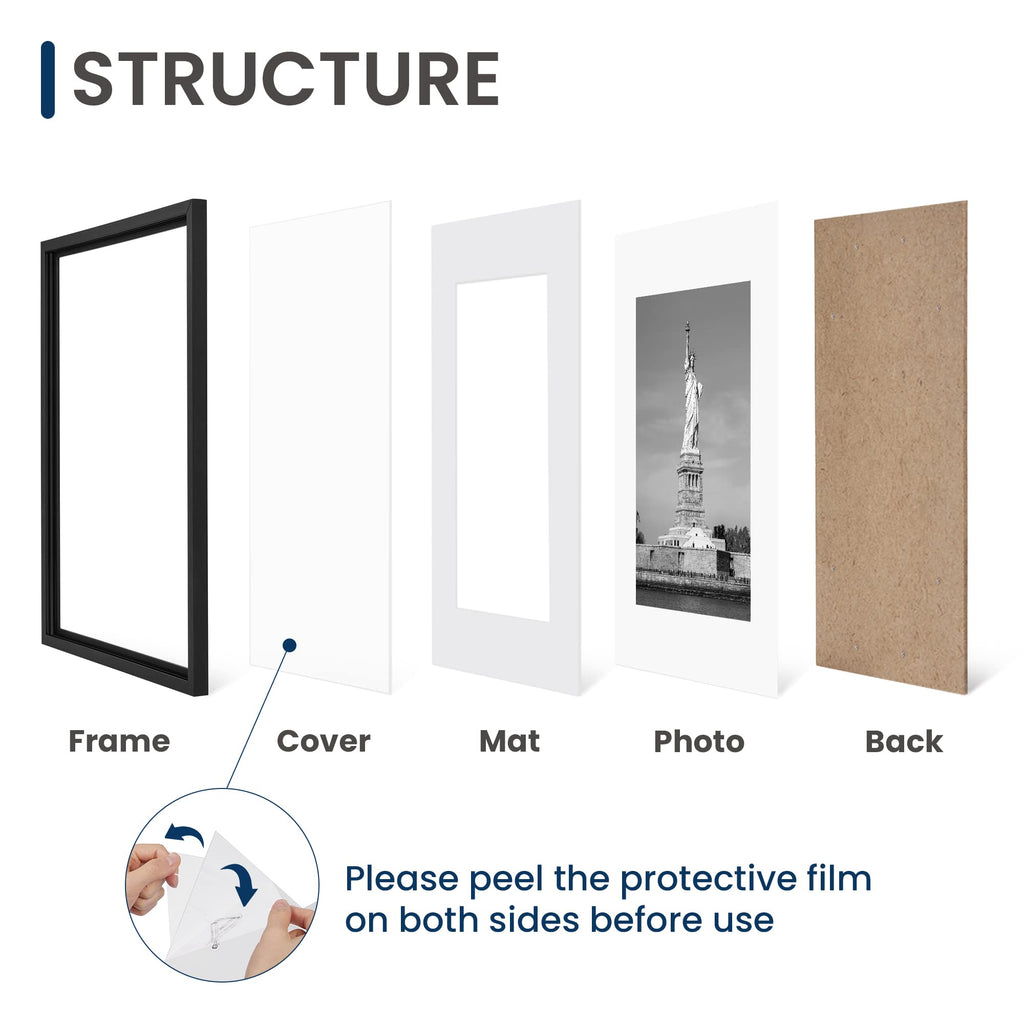 18x24 Poster Frame, Wall Gallery Frames Set of 2, Black