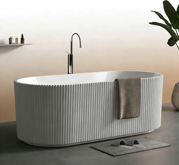 67 Inch Acrylic Freestanding Bathtub, Deep Soaking Tub with Non-Slip Base, cUPC Certified Free Standing Tub, Chrome