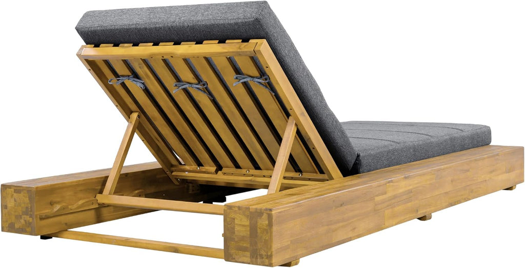 Tory Acacia Wood Chaise Lounge Chair Outdoor Set of 4, Poolside Sun Lounger Recliner, Patio Outdoor Chaise Lounge