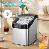 Ice Maker Countertop, 2 Ways to Add Water, 33lbs/24Hrs, 24 Pcs Ready in 13 Mins, Auto-Cleaning Portable Ice Maker
