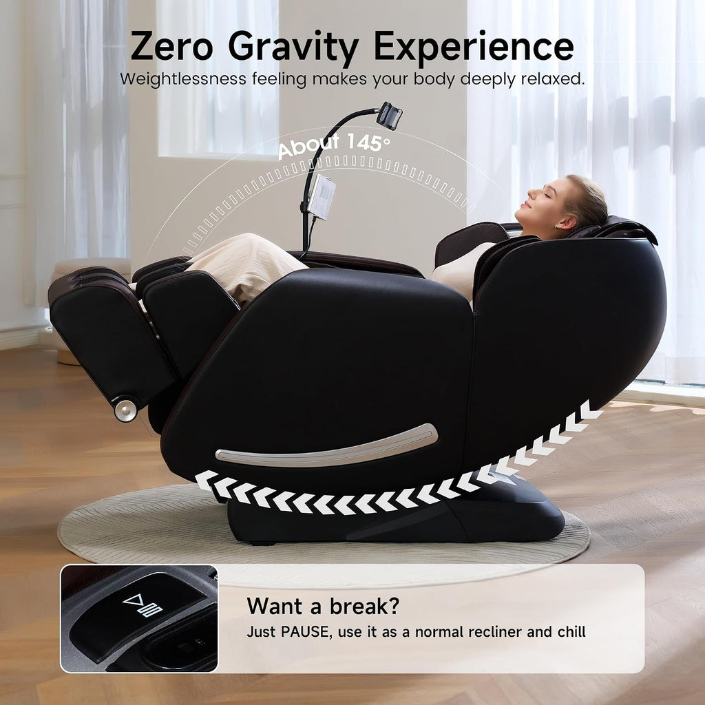 Massage Chair Full Body with Unique Phone Controller,Heart and Blood Measurement, Zero Gravity 3D SL-Track Recliner