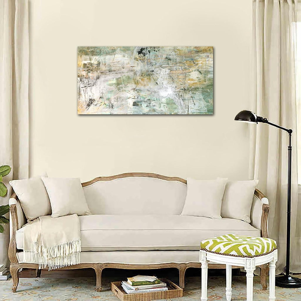 Brown Green Abstract Wall Art - Unearthed World Abstract Canvas Pictures for Wall Decor Modern Abstract Canvas