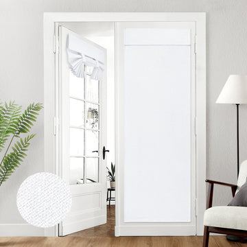100% Blackout Linen Door Curtains for French Door 26x72 Inch