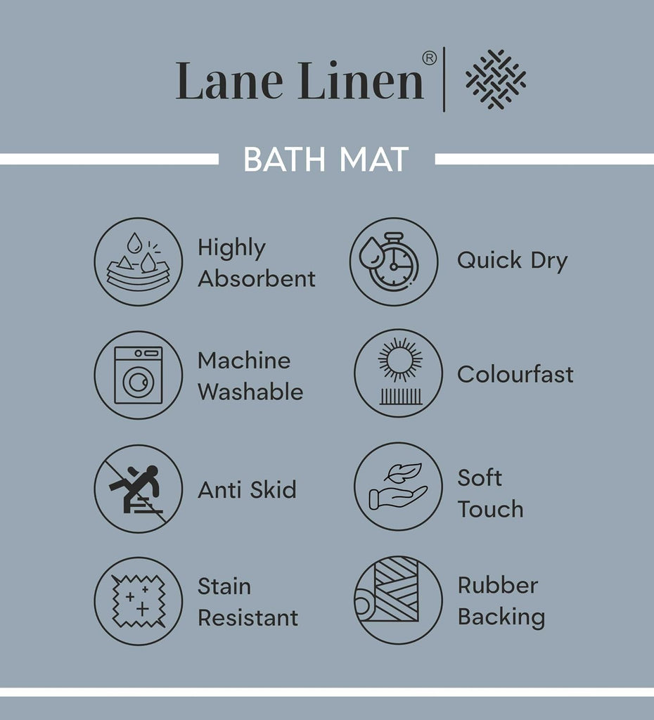 Bath Mat 24" x 47", Large Soft Absorbent Bath Mat, Non-Slip Comfortable Floor Mat, Microfiber Washable - Charcoal