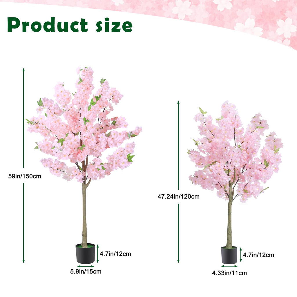 4FT/5FT Pink Artificial Cherry Blossom Tree with Pot Wedding Decor
