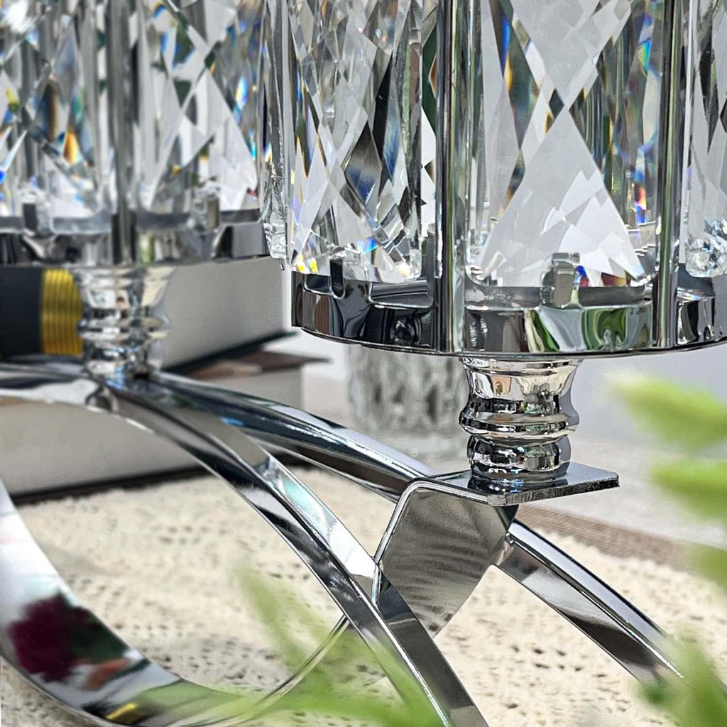 3 Arms Crystal Candle Holders, Arch Candlestick Table Candelabras Centerpieces, Dinning Room, Cabinet Ornaments, Home